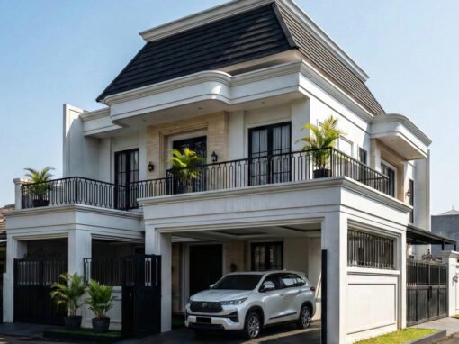 Desain Rumah Classic 2 Lantai Ukuran 12,8 m x 18 m di BSD