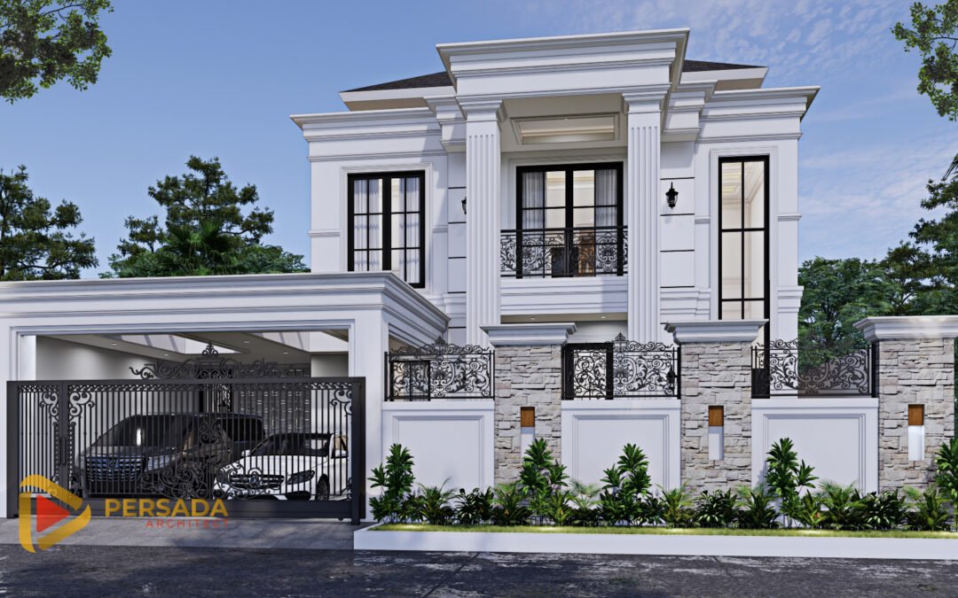 Desain Rumah Classic 2 Lantai Ukuran 15 m x 18 m di Banjarmasin