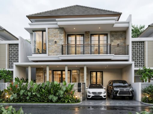 Desain Rumah Tropis 2 Lantai Ukuran 10 m x 12 m