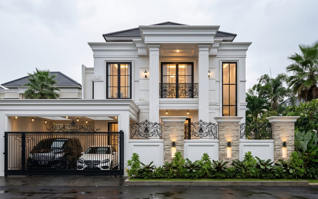 Desain Rumah Classic 2 Lantai Ukuran 15 m x 18 m di Banjarmasin
