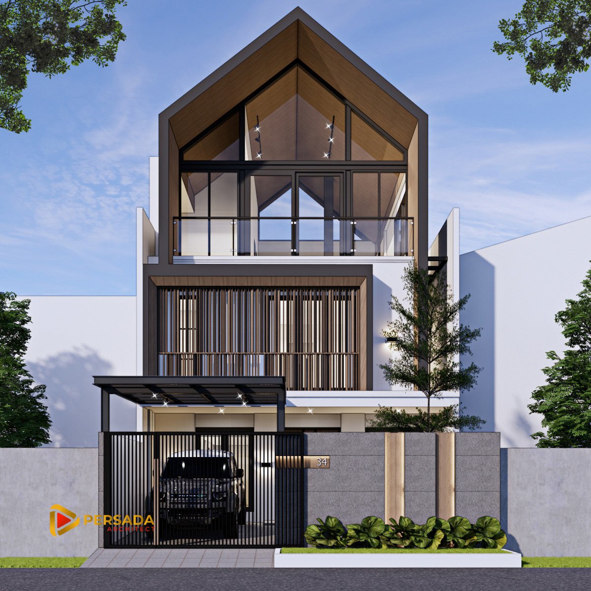desain rumah modern 3 lantai