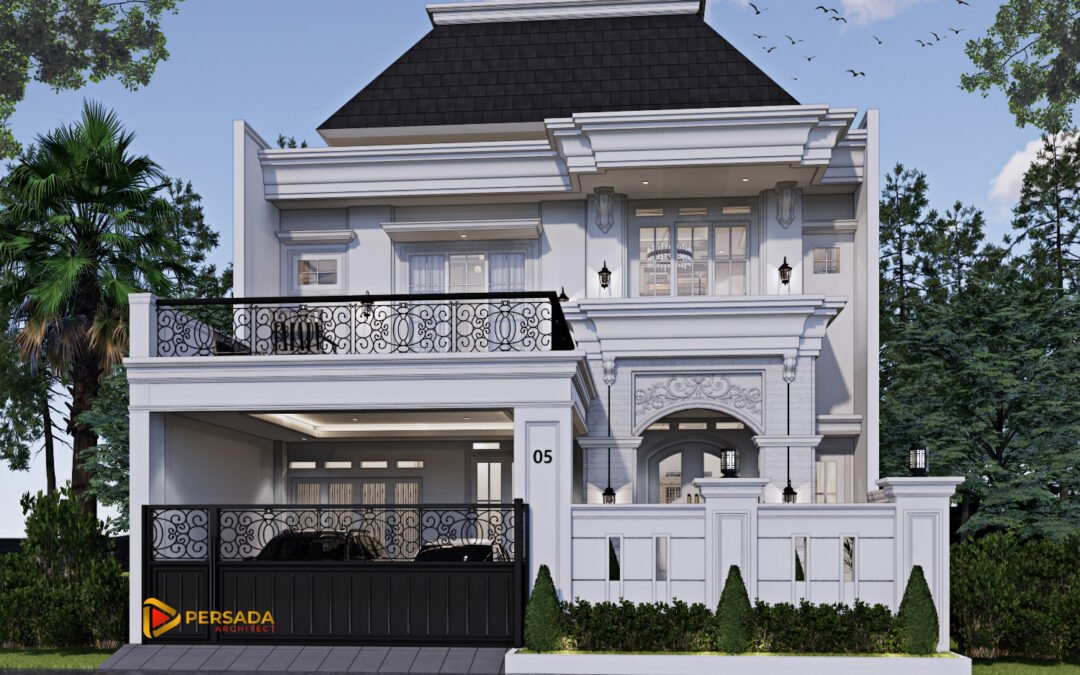 Desain Rumah Classic 2 Lantai Ukuran 11,5 m x 19,4 m di Duren Tiga Jakarta Selatan