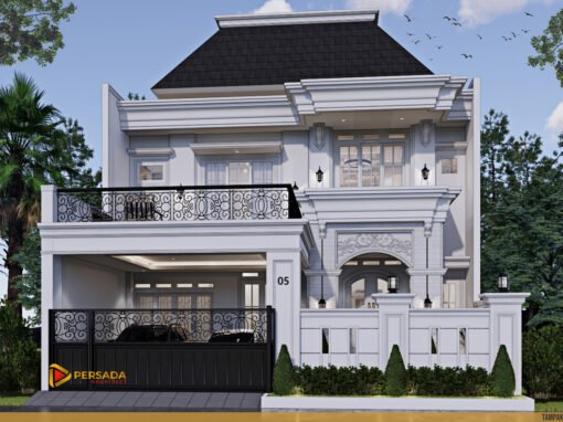 Desain Rumah Classic 2 Lantai Ukuran 11,5 m x 19,4 m di Duren Tiga Jakarta Selatan