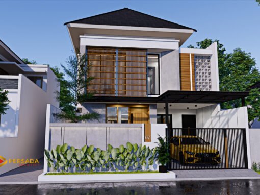 Desain Rumah Modern Tropis 2 Lantai 9 m x 16 m di Jakarta Timur