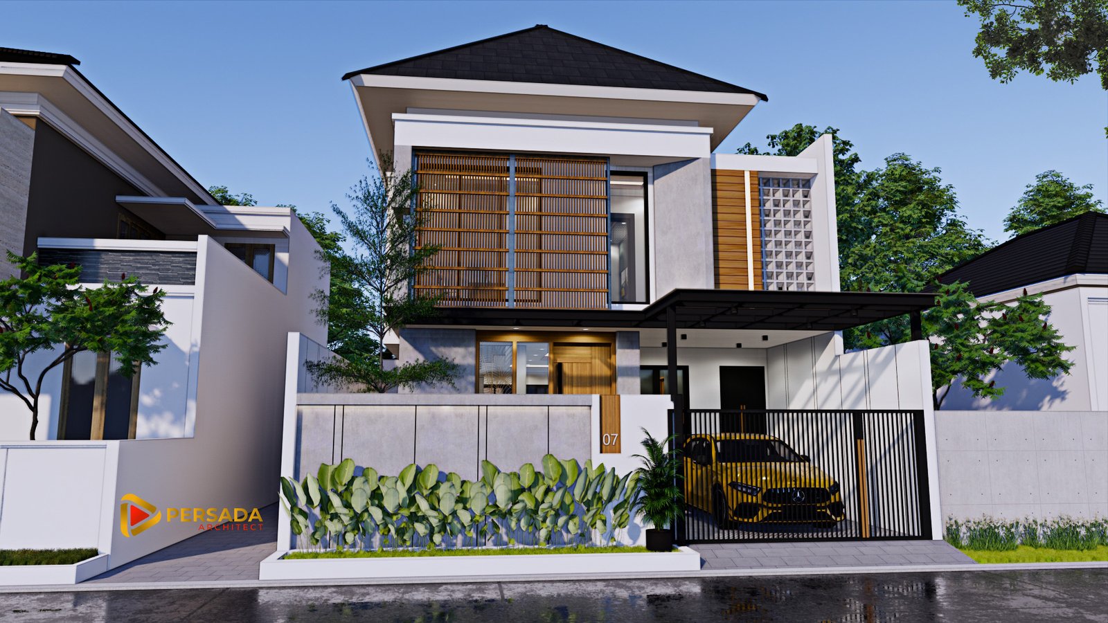 desain rumah tropis 9x16