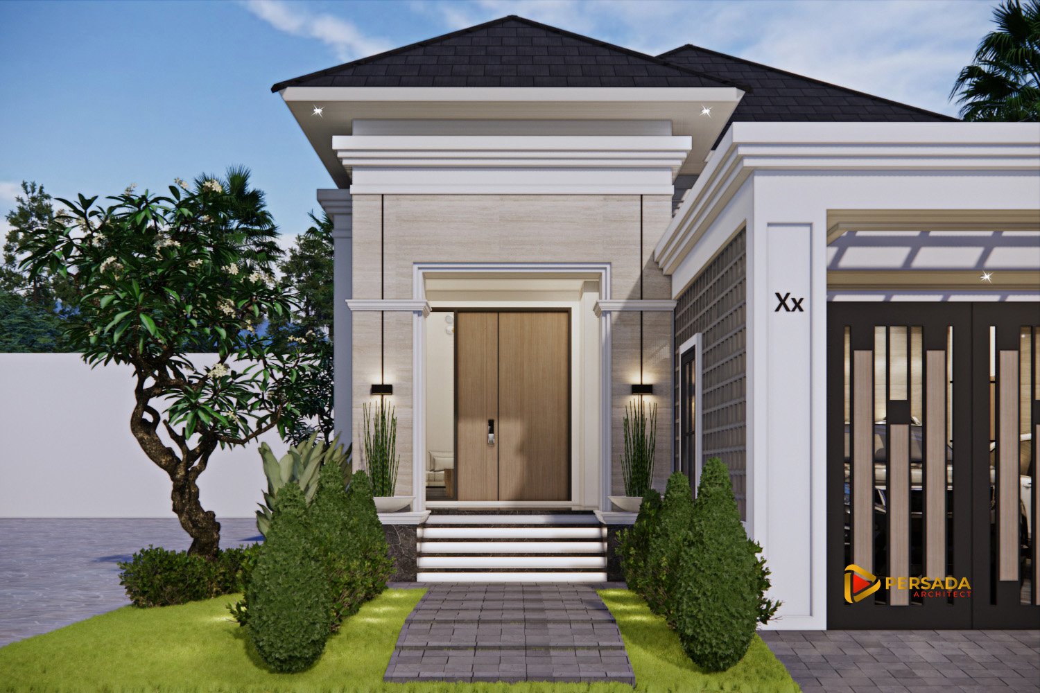 desain teras rumah tropis