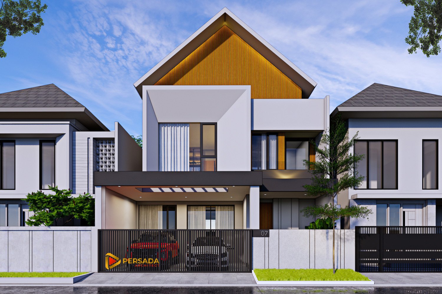 rumah modern tropis 2 lantai