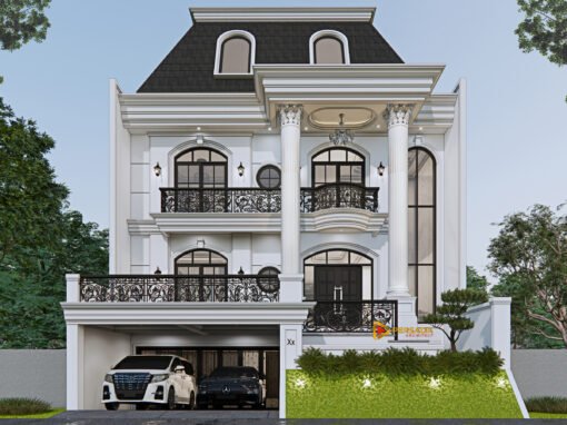 Desain Rumah Classic 4 Lantai Ukuran 12 m x 18 m di Tangerang Selatan