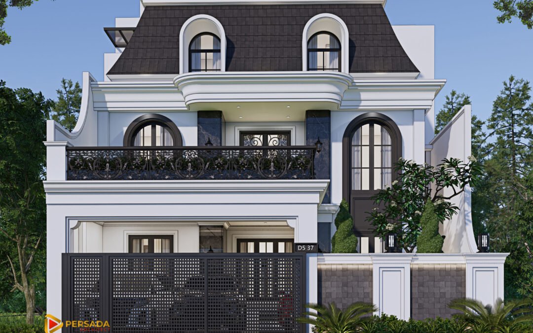 Desain Rumah Classic 3 Lantai Ukuran 12 m x 21 m di Cibubur