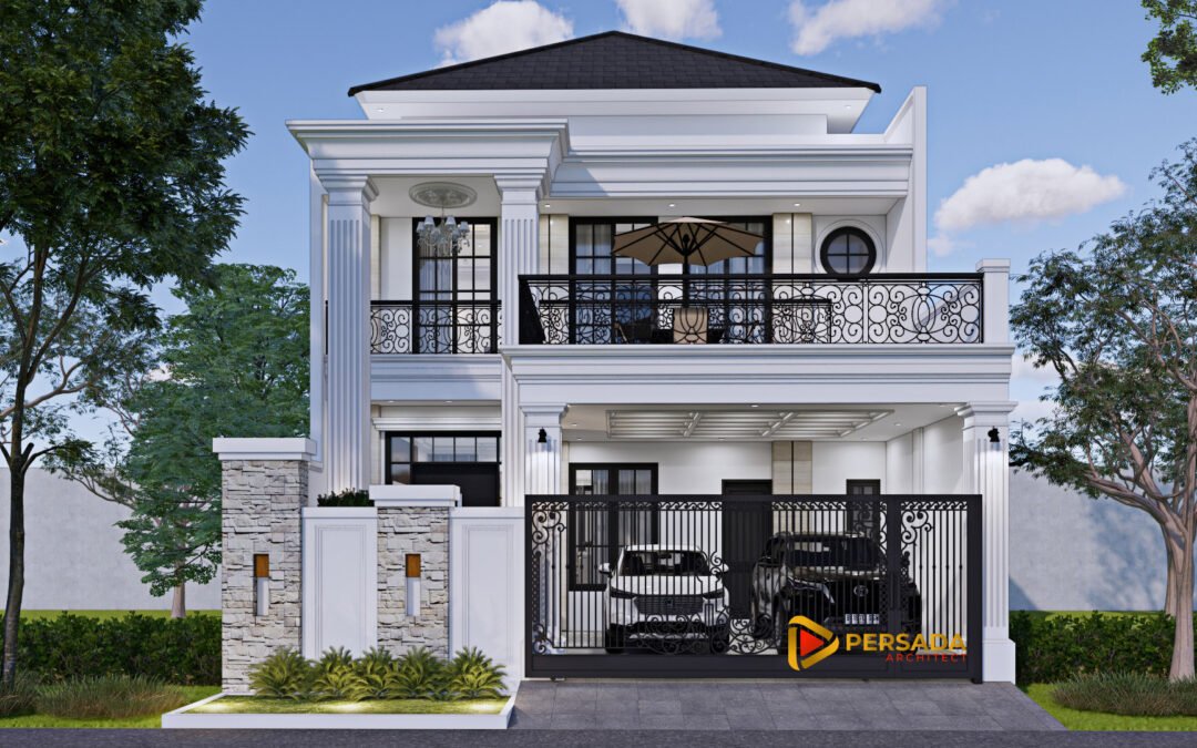Desain Rumah Classic 2 Lantai Ukuran 10 m x 20 m di Depok