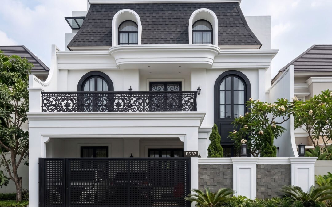 Desain Rumah Classic 3 Lantai Ukuran 12 m x 21 m di Cibubur