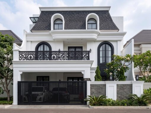 Desain Rumah Classic 3 Lantai Ukuran 12 m x 21 m di Cibubur