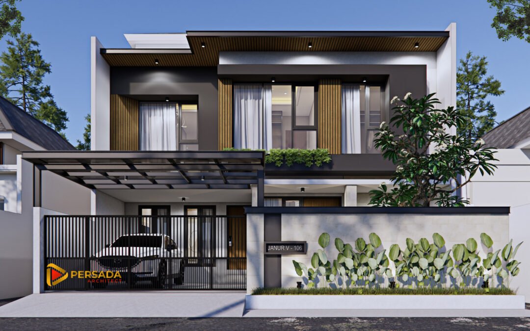 Desain Rumah Kontemporer 2 Lantai Ukuran 11 m x 20 m di Jakarta Timur