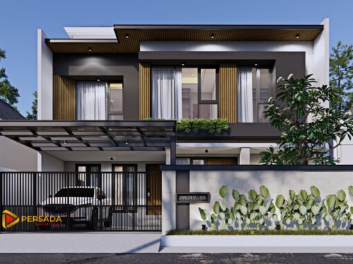 Desain Rumah Kontemporer 2 Lantai Ukuran 11 m x 20 m di Jakarta Timur
