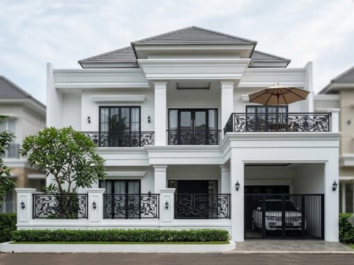 Desain Rumah Classic 2 Lantai Ukuran 13,5 m x 20 m di Surabaya