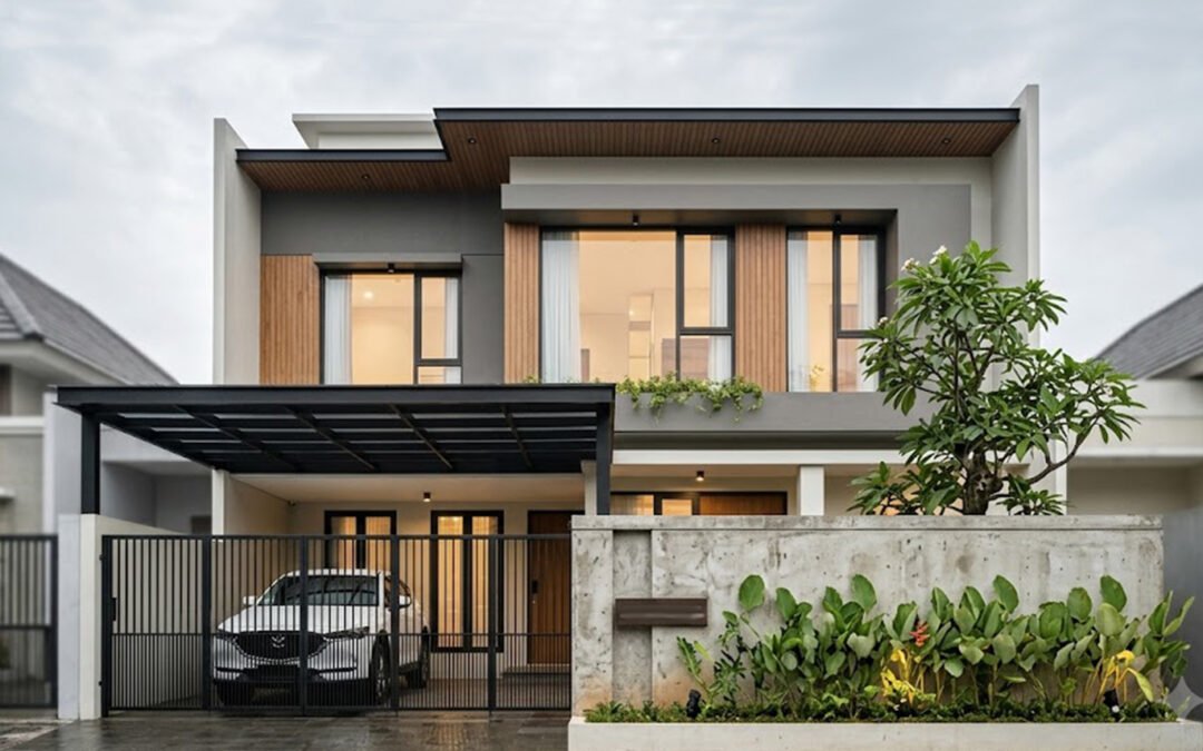 Desain Rumah Kontemporer 2 Lantai Ukuran 11 m x 20 m di Jakarta Timur