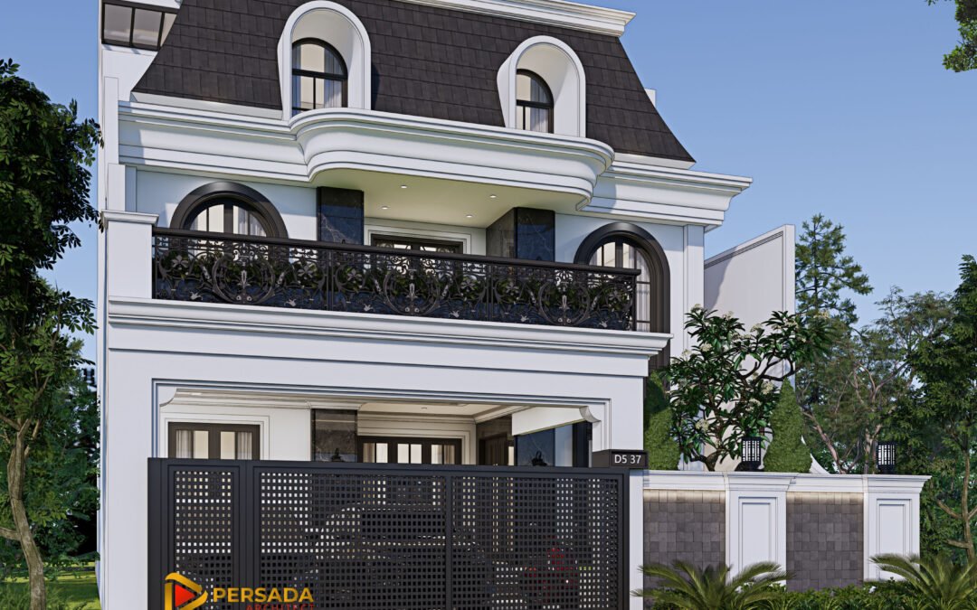 Desain Rumah Classic 3 Lantai Ukuran 12 m x 21 m di Cibubur