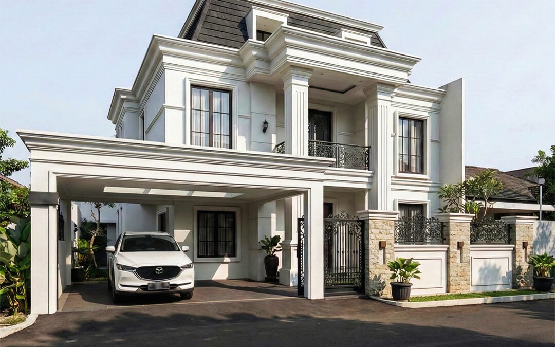 Desain Rumah Classic Ukuran 15 m x 18 m di Cempaka Putih Jakarta