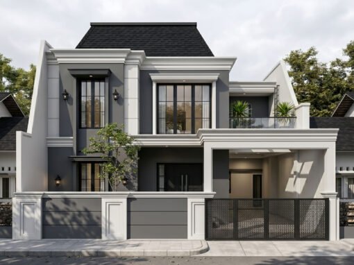 Desain Rumah Classic Ukuran 11,3 m x 11 m di Jakarta Barat