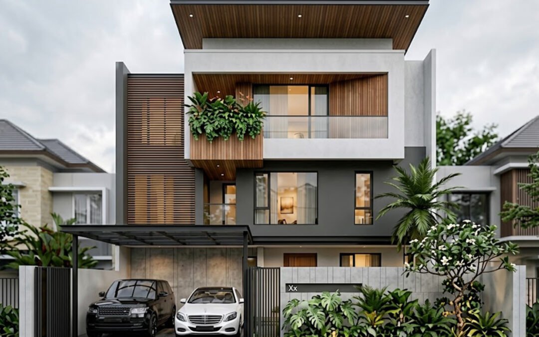 Desain Rumah Modern Tropis Ukuran 200 m2 di Radio Dalam Jakarta
