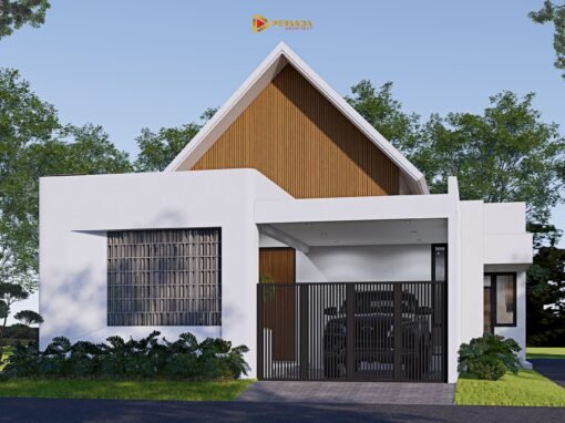 Desain Rumah Minimalis Ukuran 8 m x 20 m di Banjar Baru, Kalimantan Selatan