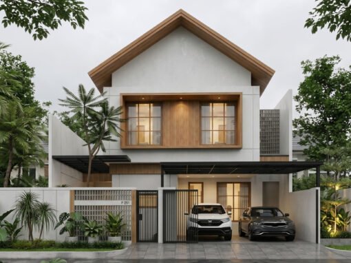 Desain Rumah Japandi Ukuran 11 m x 17,5 m di Bekasi