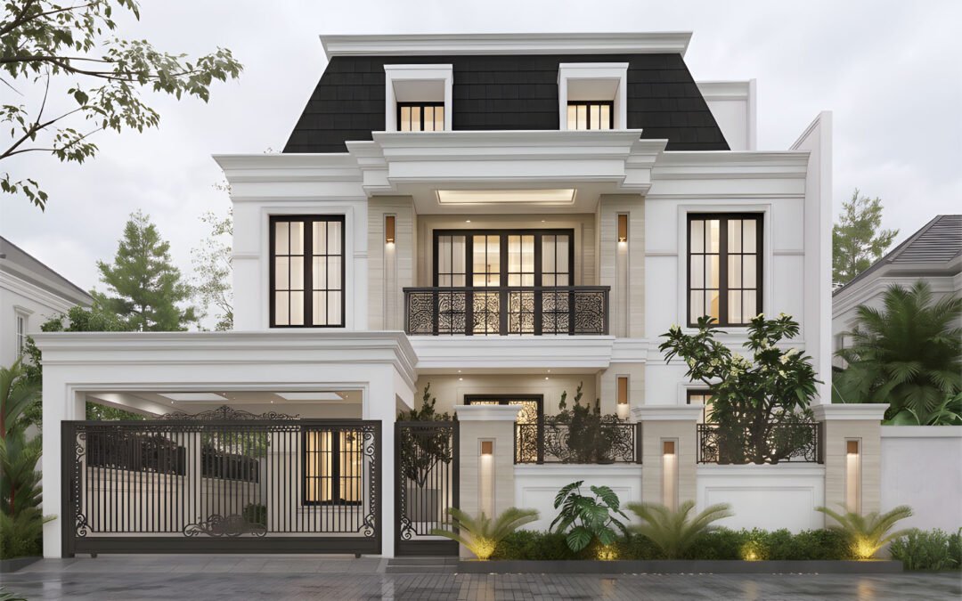 Desain Rumah Classic Tropis Ukuran 15 m x 18 m di Cempaka Putih, Jakarta Pusat