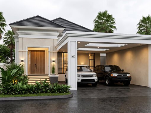 Desain Rumah 1 Lantai Ukuran 11 m x 30 m di Pekanbaru