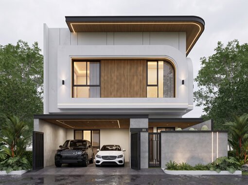 Desain Rumah Modern Minimalis Ukuran 14 m x 20 m di Batam