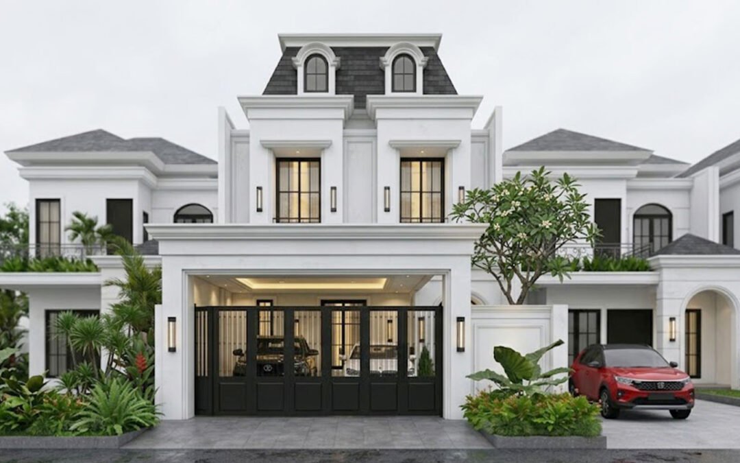 Desain Rumah Classic Ukuran 8 m x 30 m di Palembang