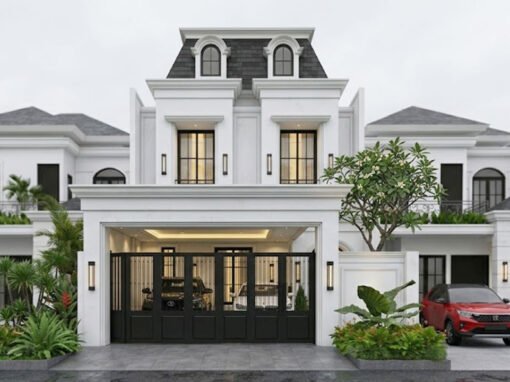 Desain Rumah Classic Ukuran 8 m x 30 m di Palembang